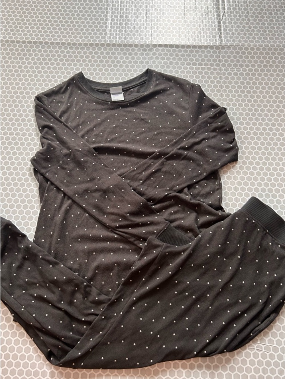 stars above Black Polka Dot Pajama Loungewear Set Size M